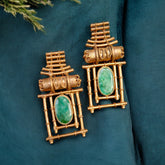 Aya Emerald Drop Earrings – Real Green Stone Statement Jewelry